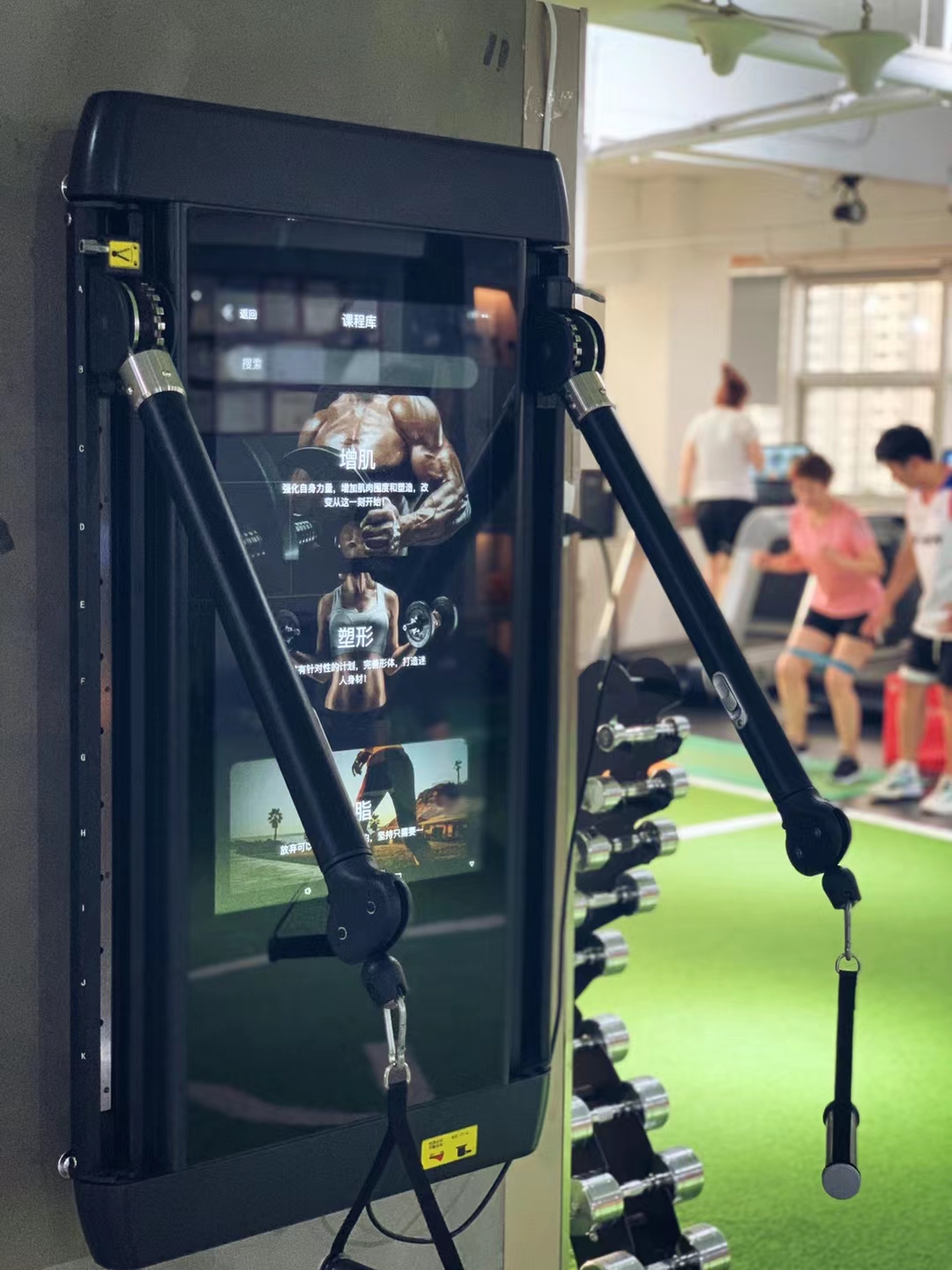 Sistema de pesas digital patentado El sistema de pesas digital patentado realiza miles de cálculos por segundo, utilizando imanes y electricidad para proporcionar una experiencia de levantamiento de pesas sin problemas.Al eliminar los pesos metálicos tradicionales, se pueden proporcionar 200 libras de resistencia en un dispositivo más pequeño que un televisor de pantalla plana.